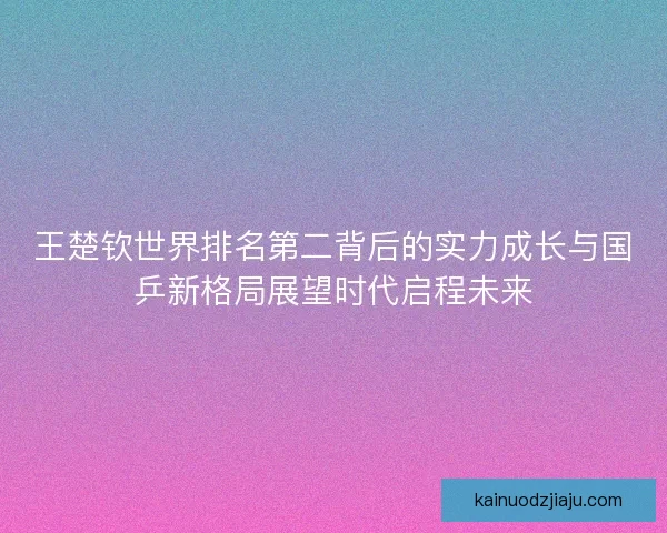 王楚钦世界排名第二背后的实力成长与国乒新格局展望时代启程未来