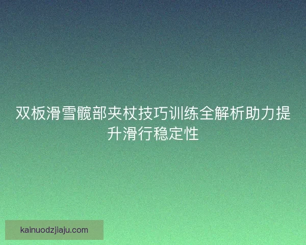 双板滑雪髋部夹杖技巧训练全解析助力提升滑行稳定性